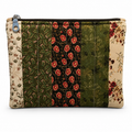 Green, Black & Red Zipper Pouch 8.5"L x 6"W x 0.75"H