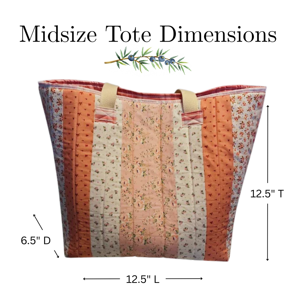 Pink & White Quilted Cotton Tote Bag - The Cottage Garden