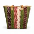 Green, Black & Red Quilted Cotton Tote Bag- Fall Harvest Collection