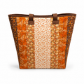 Orange & Brown Quilted Cotton Tote Bag - Fall Harvest Collection