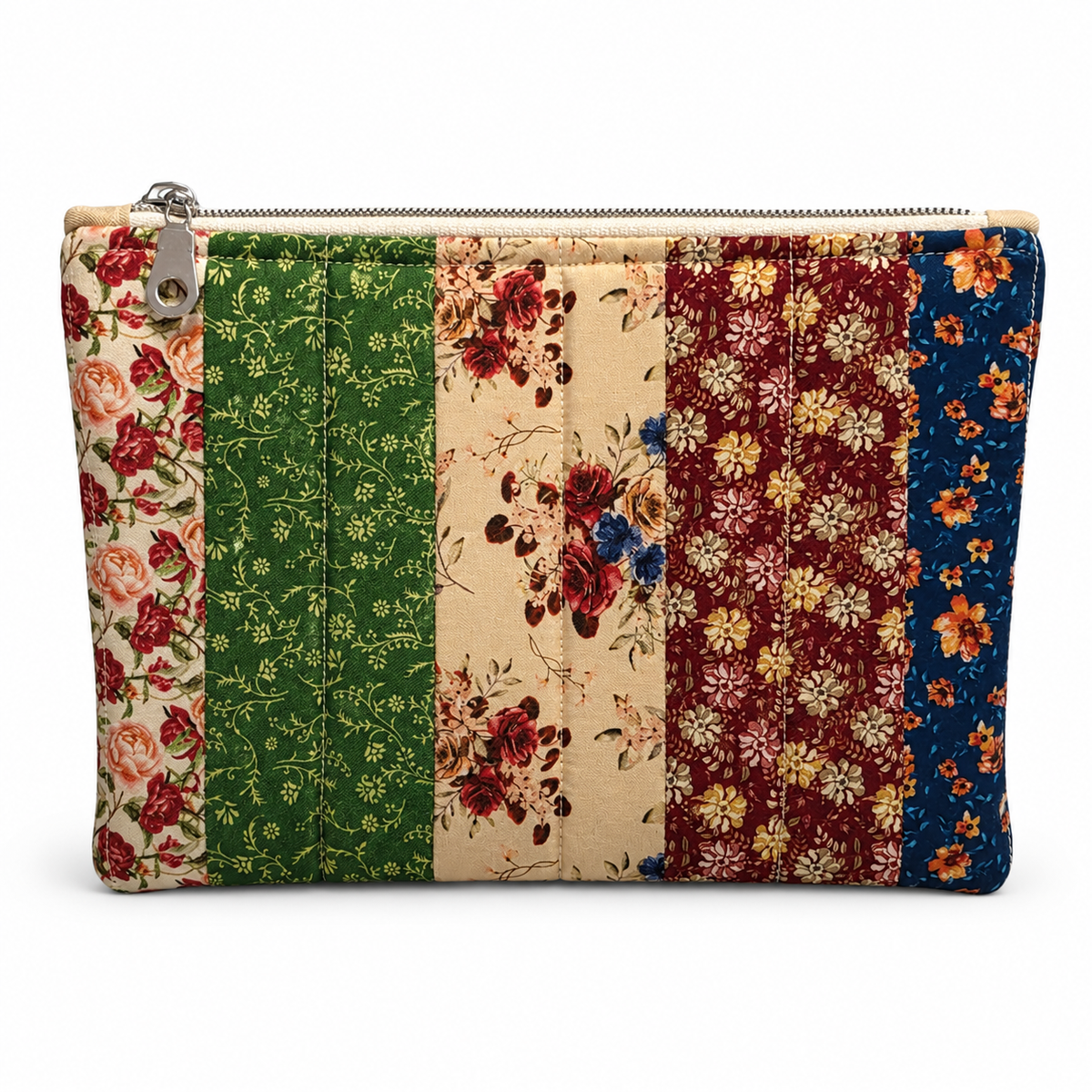 Multicolor Zipper Pouch 8.5"L x 6"W x 0.75"H