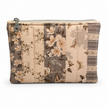 Brown, Pink & White Zipper Pouch 8.5"L x 6"W x 0.75"H