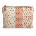 Pink & White Zipper Pouch 8.5"L x 6"W x 0.75"H