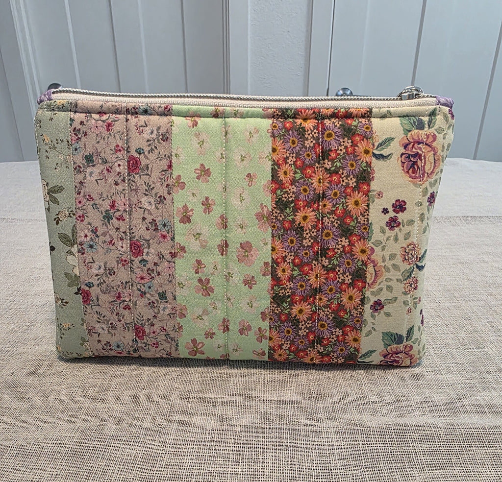 Purple & Green Zipper Pouch 8.5"L x 6"W x 0.75"H