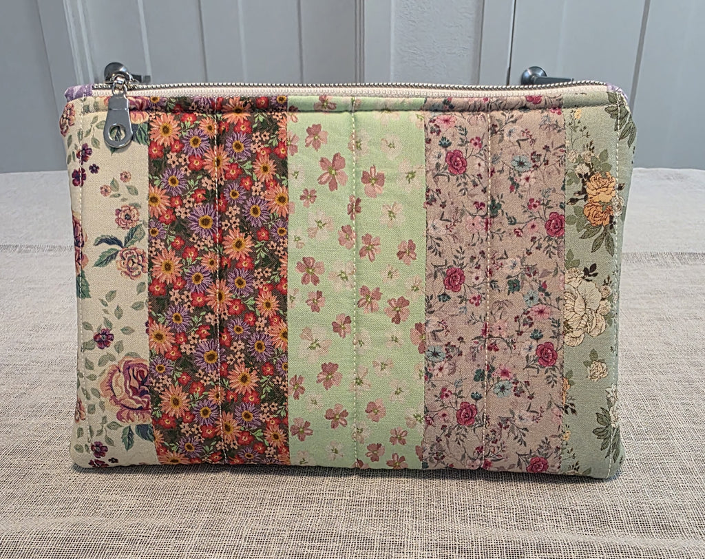 Purple & Green Zipper Pouch 8.5"L x 6"W x 0.75"H