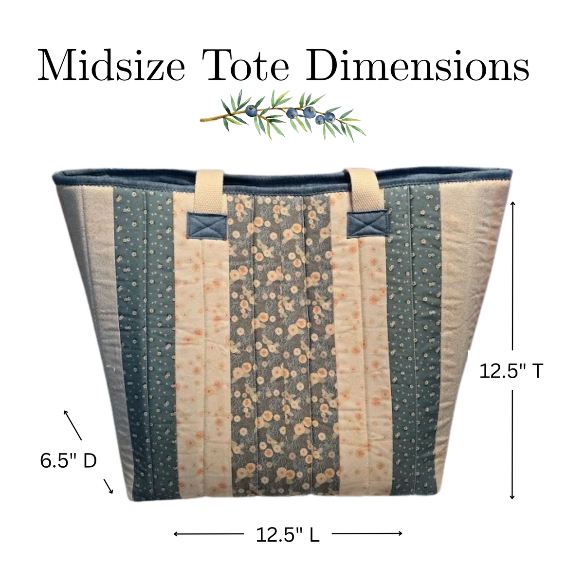 Teal & Orange Quilted Cotton Tote Bag - The Cottage Garden Collection
