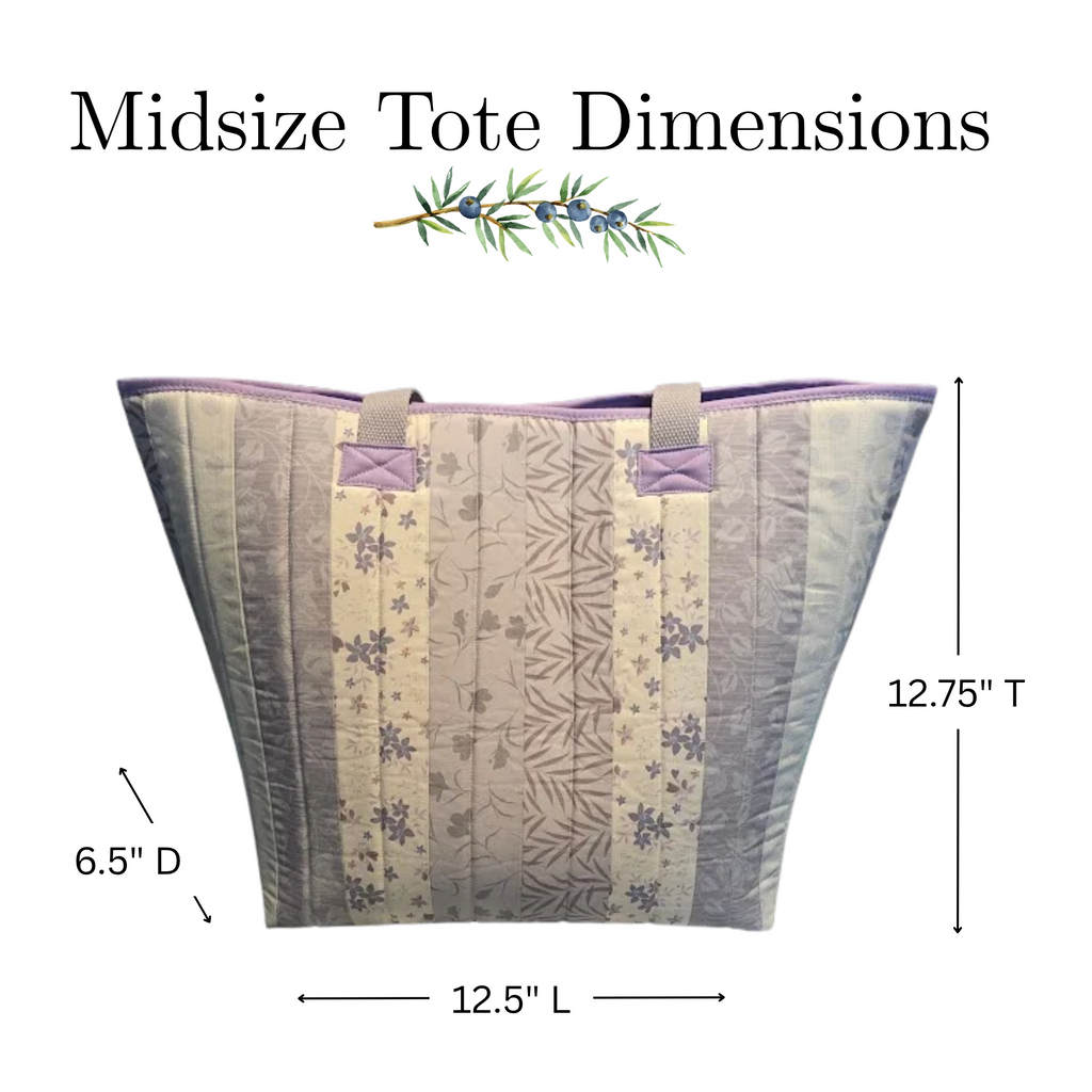 Yellow & Purple Quilted Cotton Tote Bag - Northern Wildflowers Collection