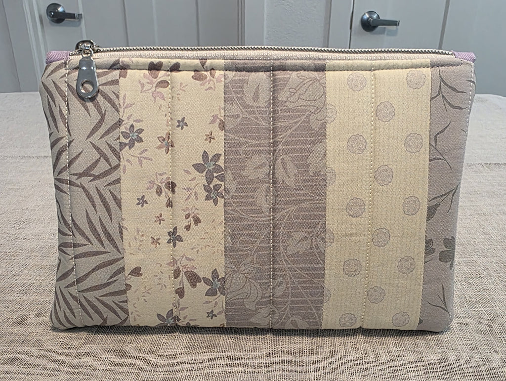 Yellow and Purple Zipper Pouch 8.5"L x 6"W x 0.75"H