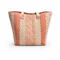 Pink & White Quilted Cotton Tote Bag - The Cottage Garden